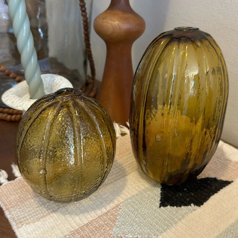 Two blown glass vases